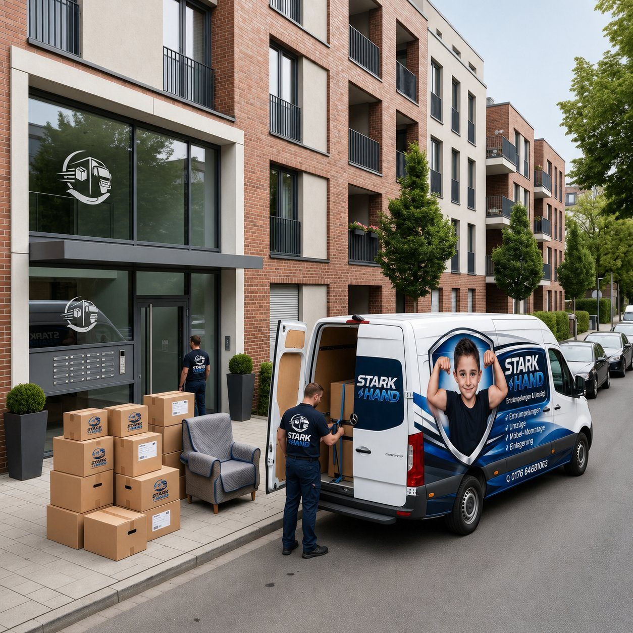 STARK HAND Team bei einer diskreten Räumung an einem Mehrfamilienhaus